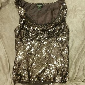 Cartise Gold Sequin Top